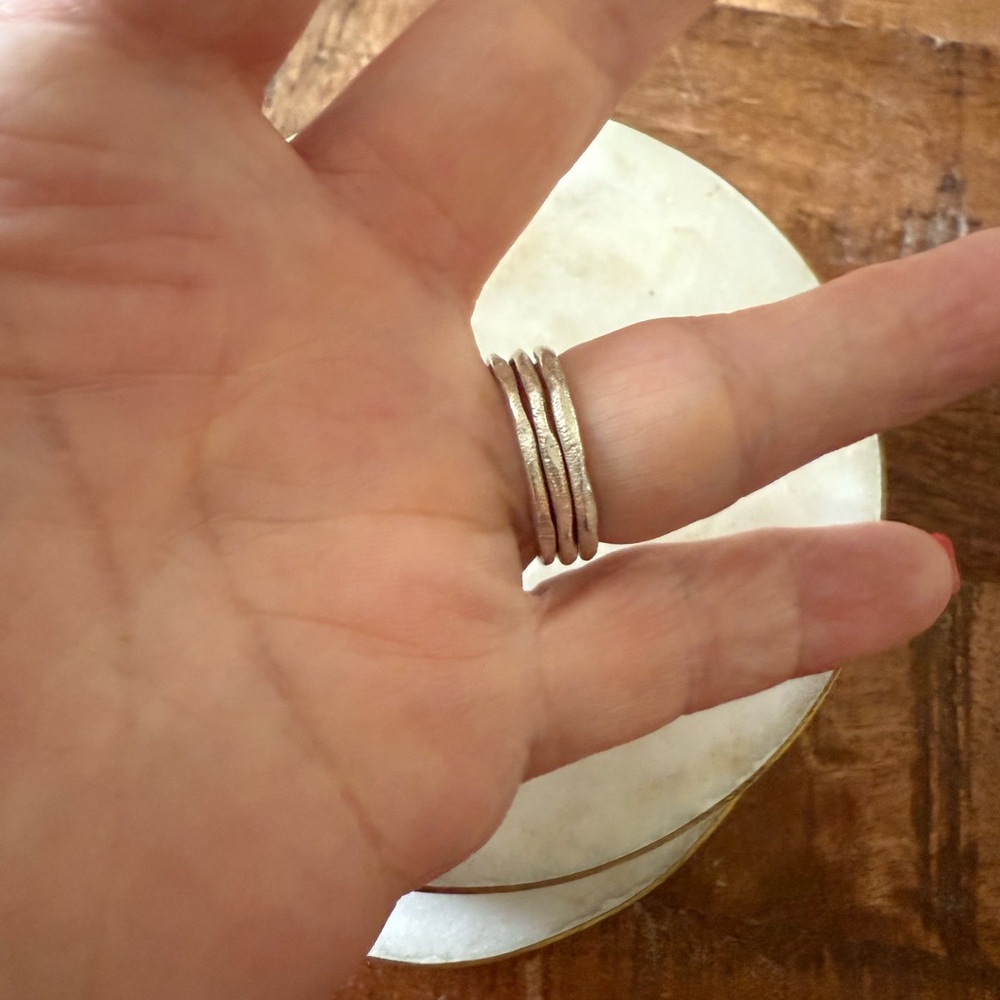 Stackable Stone Silver Rings - image 3